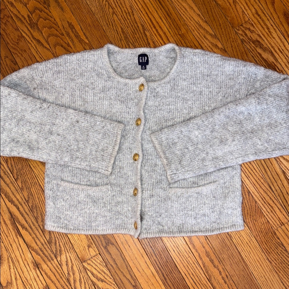 Gap heavy sweater cardigan with gold buttons size medium tall
